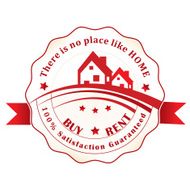 Rubber stamp with houses and text for real estate business