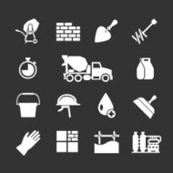 Set icons of cement and concrete