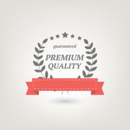 Vector sign with red ribbon &quot;Premium quality&quot; N2