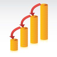Coins Chart Down