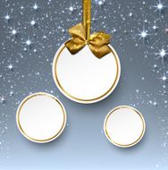White paper round holiday labels