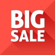 Trend flat BIG SALE placard with long shadow