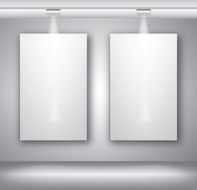 Blank billboard canvases with lighting