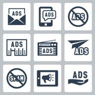 Advertisement vector icons set #2