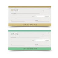 Bank check isolated