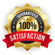 Gold red hundred percent satisfaction badge