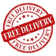 free delivery red round stamp