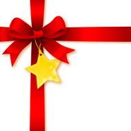 Ribbon Bow with Christmas Star Tag