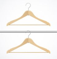 Coat hanger wood isolated on white N2
