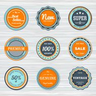 Vintage labels template set Vector retro badges