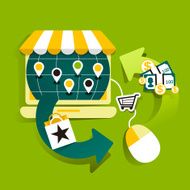 flat design illustration concept of online shop