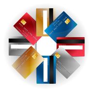 Vector plastic credit cards set