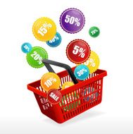 Basket and sale labels