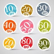 Circle Vector Discount Labels Set