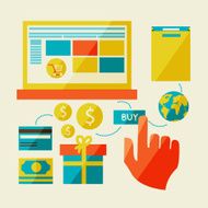 e-commerce symbols internet shopping