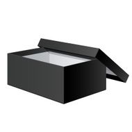 Black blank Cardboard Package Box Opened N2