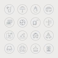 Travel line icon set N9