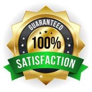 Gold green hundred percent satisfaction badge