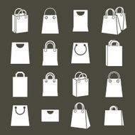 Shopping back icons vector set shopping theme simplistic symbol