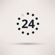 Vector 24 hours icon on light background