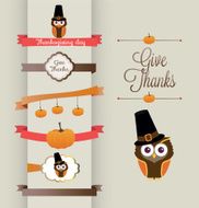 Thanksgiving day decorative elements N2