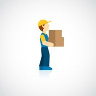 Delivery Man Icon Flat N2