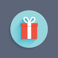 Flat style gift box vector icon N2