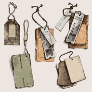 hand drawn tags