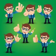 People Set - Business Businessman with hand sign