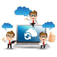 People Set - Cloud computing Businessman sit on the pc