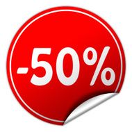 discount round red sticker on white background N7