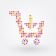 Shopping Cart Composed of colorful dots N2