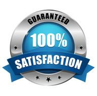 Blue hundred percent satisfaction seal