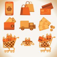 Vector shoping icons set