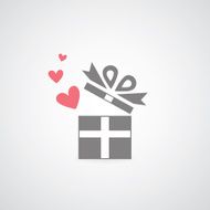 heart in gift box symbol
