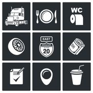 Work truckers Vector Icon Set