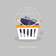 vector modern add to cart concept illustration