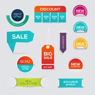 Big set of Sale Discount Styled origami Banners N5