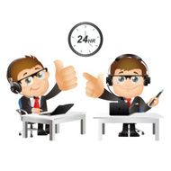 People Set - Business Men Customer support with headphones N2