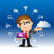 People Set - Cloud computing -hansom businessman