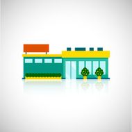 Supermarket icon flat