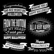 set of labels for Halloween holiday