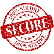 Secure grunge red round stamp