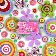 Sale Offer tag motivational background Discount Flowers N3