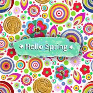 Hello Spring cheer up motivational background Offer tag N2