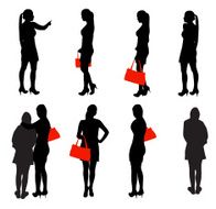 Set of Silhouette People Vector Illustration N3