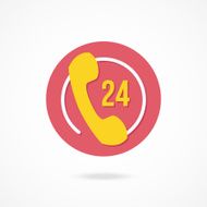 Vector 24 Hours Customer Service Icon N2