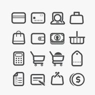 Different shopping icons set with rounded corners N2