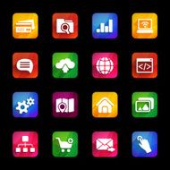 Trendy icons with long shadow N4