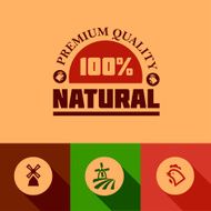 flat natural food icons